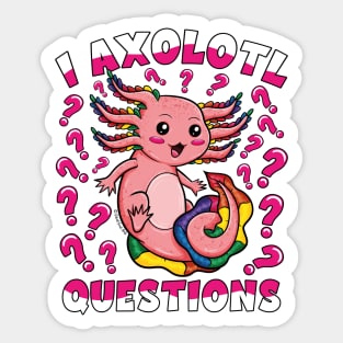 Cute Pink Kawaii Axolotl Girl I Axolotl Questions Sticker